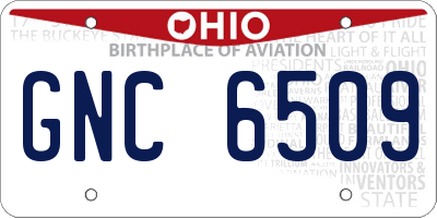 OH license plate GNC6509