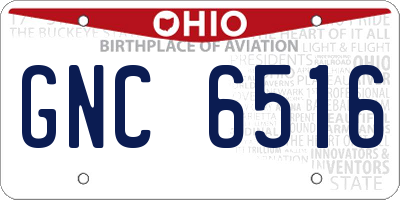 OH license plate GNC6516