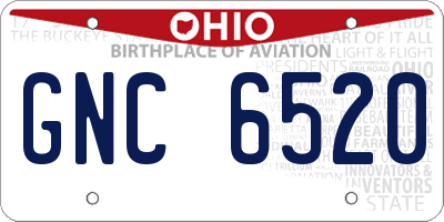 OH license plate GNC6520