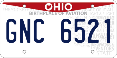 OH license plate GNC6521
