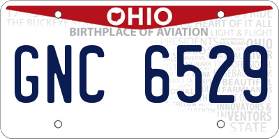 OH license plate GNC6529