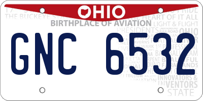 OH license plate GNC6532