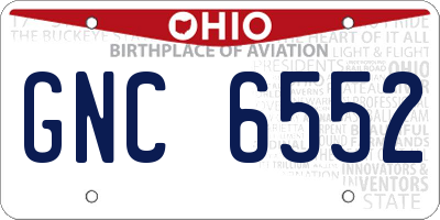 OH license plate GNC6552