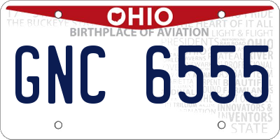 OH license plate GNC6555