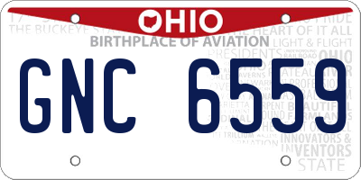 OH license plate GNC6559