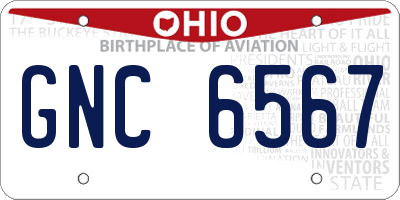 OH license plate GNC6567
