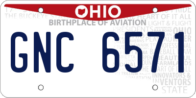 OH license plate GNC6571