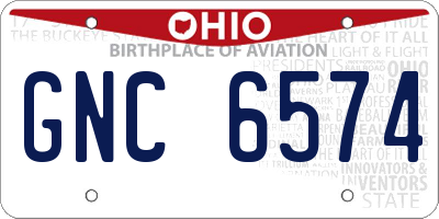 OH license plate GNC6574