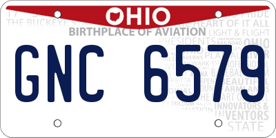 OH license plate GNC6579