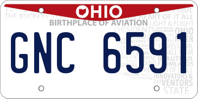 OH license plate GNC6591