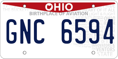 OH license plate GNC6594
