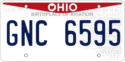 OH license plate GNC6595