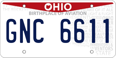 OH license plate GNC6611