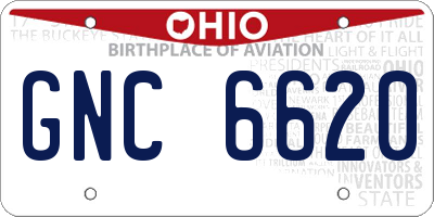 OH license plate GNC6620