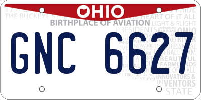 OH license plate GNC6627