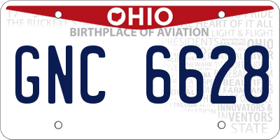 OH license plate GNC6628