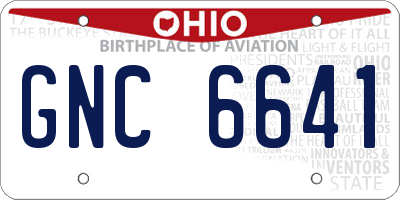 OH license plate GNC6641