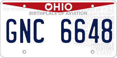 OH license plate GNC6648