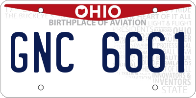 OH license plate GNC6661