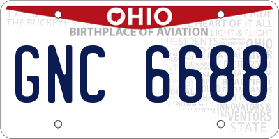 OH license plate GNC6688