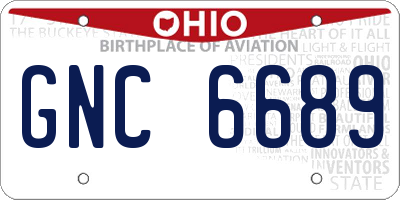 OH license plate GNC6689