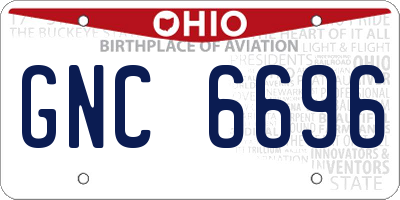 OH license plate GNC6696