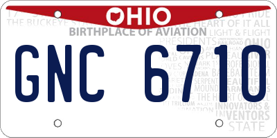 OH license plate GNC6710