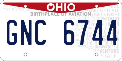 OH license plate GNC6744