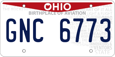 OH license plate GNC6773