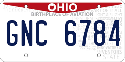OH license plate GNC6784
