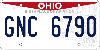 OH license plate GNC6790