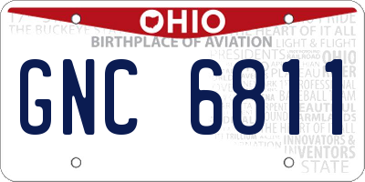 OH license plate GNC6811