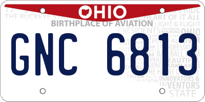 OH license plate GNC6813