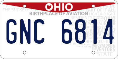 OH license plate GNC6814