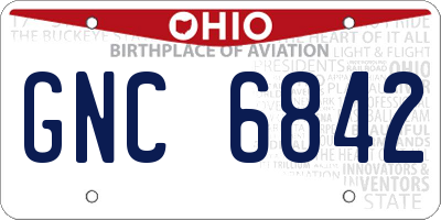 OH license plate GNC6842