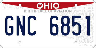 OH license plate GNC6851