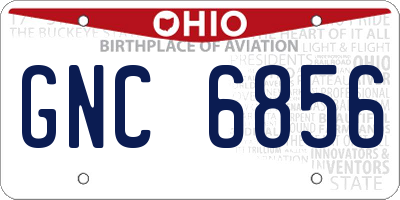 OH license plate GNC6856