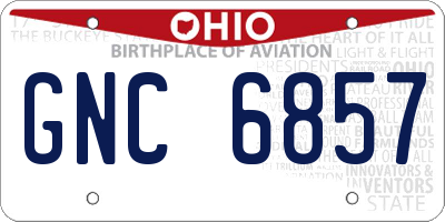 OH license plate GNC6857