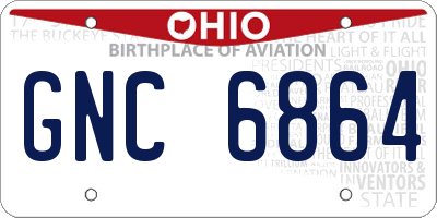 OH license plate GNC6864
