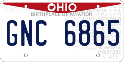 OH license plate GNC6865