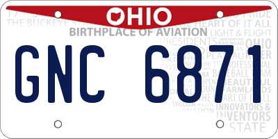 OH license plate GNC6871