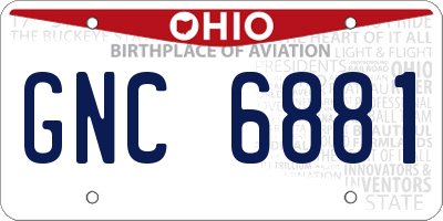 OH license plate GNC6881