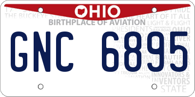 OH license plate GNC6895