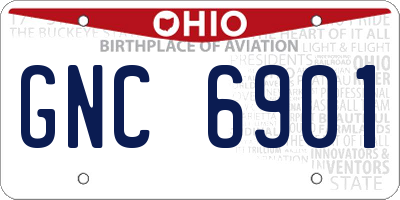 OH license plate GNC6901
