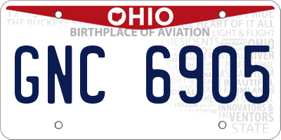 OH license plate GNC6905