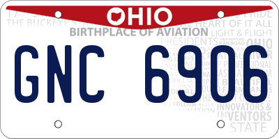 OH license plate GNC6906