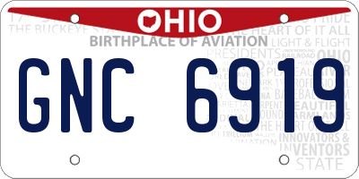 OH license plate GNC6919