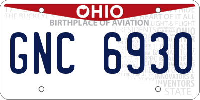 OH license plate GNC6930
