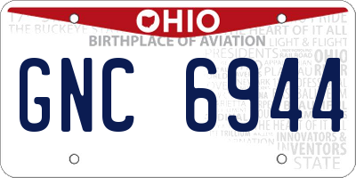 OH license plate GNC6944