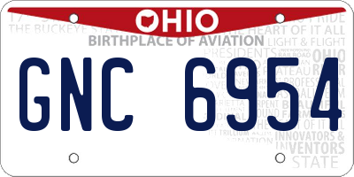 OH license plate GNC6954